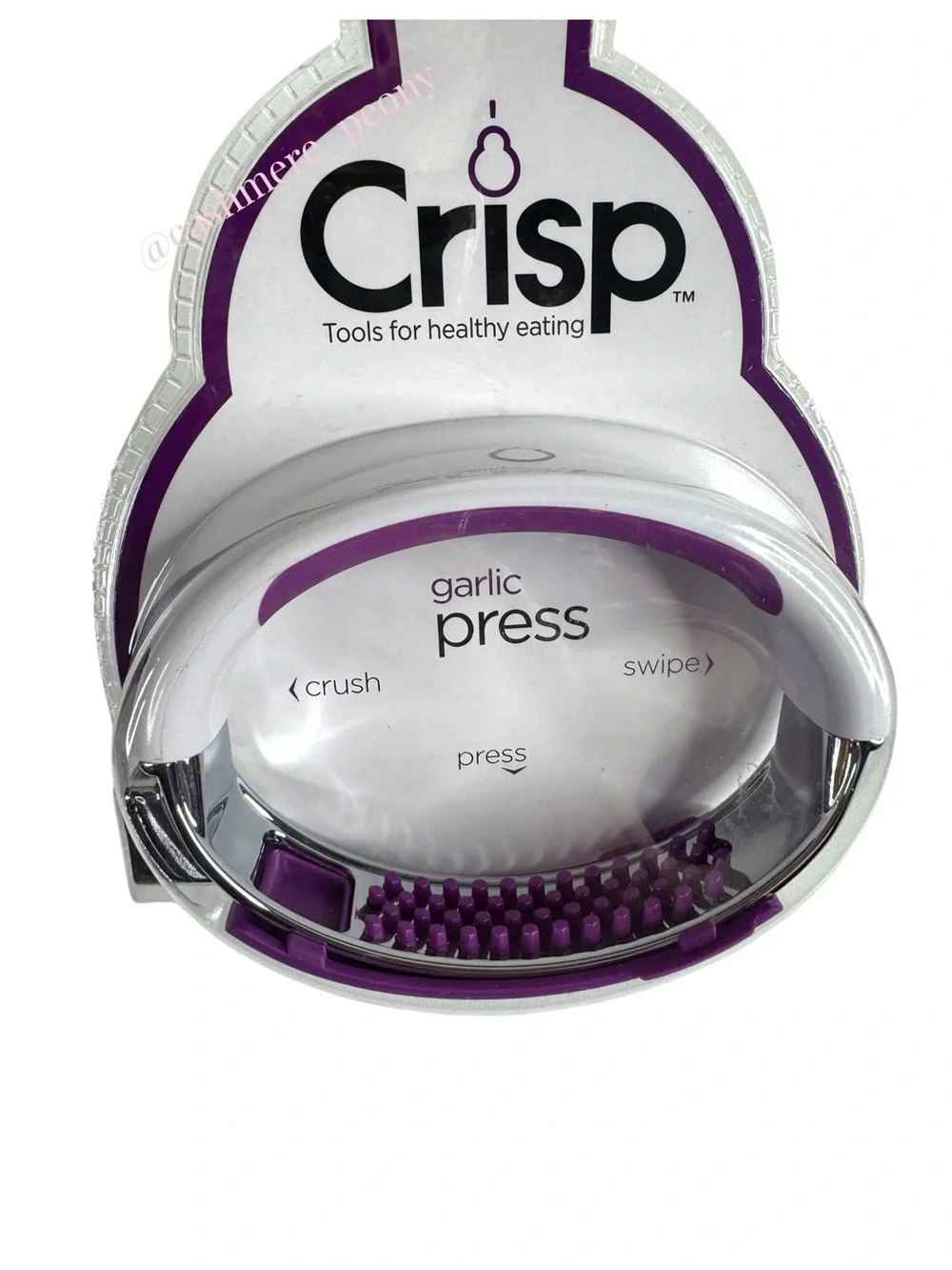 NEW Crisp Purple Garlic Press - Handheld Garlic Crusher Tool Collect & Dispense